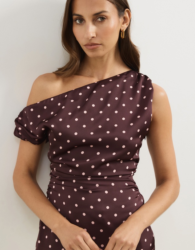 Atmos&Here - Lowen Satin Off Shoulder Top
