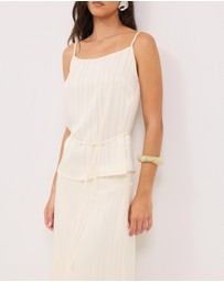 Calli - Sayer Satin Boat Neck Top