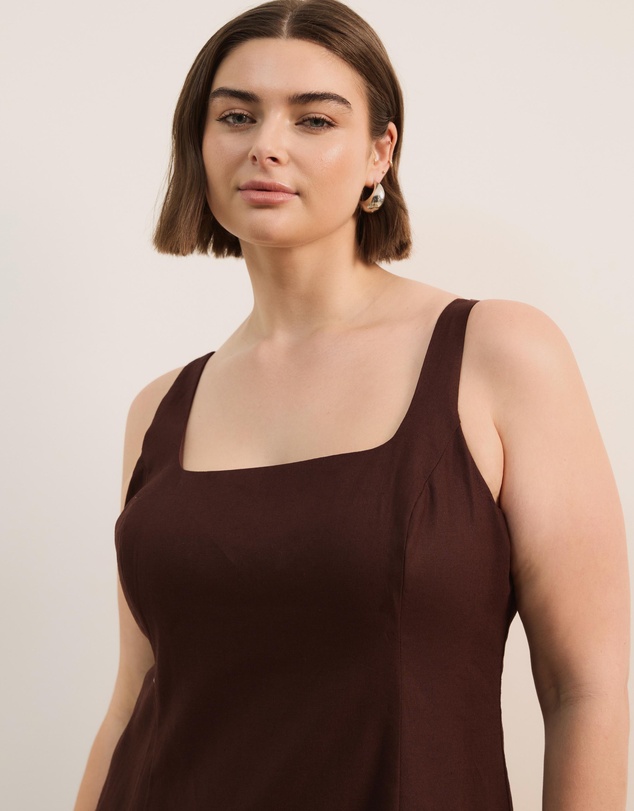 Atmos&Here Curvy - Pippa Sleeveless Linen Blend Midi Dress