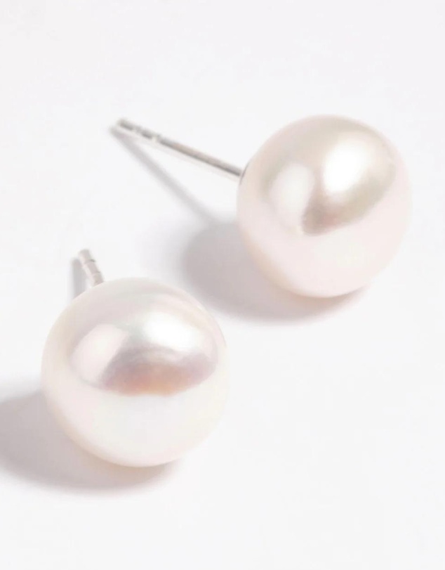 Lovisa - Sterling Silver Freshwater Pearl 10mm Stud Earrings