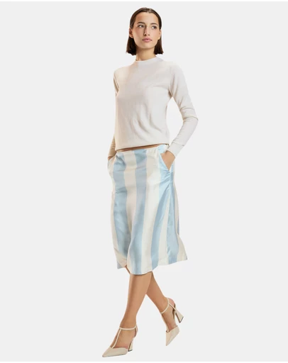 Cynthia Rowley - Stripe Collectible Silk Skirt