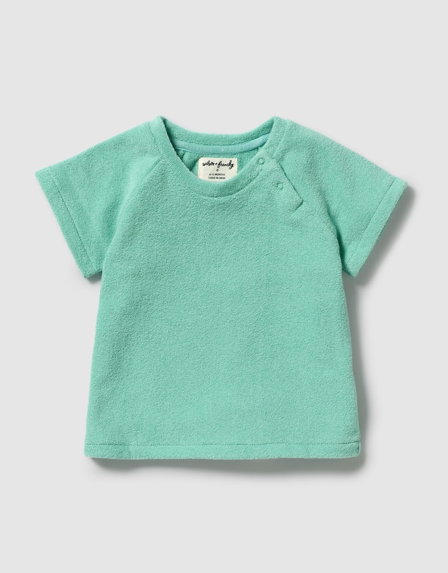 Wilson & Frenchy - Seafoam Organic Terry Tee - Babies-Kids