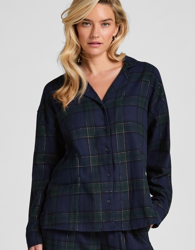 Hunkemoller - Long Sleeve Flannel Twill Check Shirt