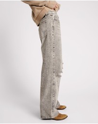 ONE TEASPOON - Smoke Jackson Mid Waist Wide Leg Jeans