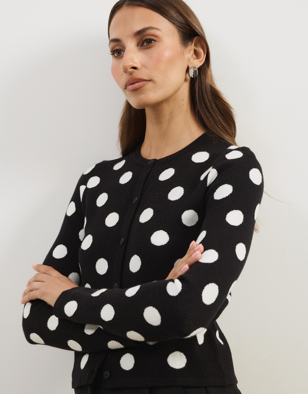 Atmos&Here - Hallie Polka Dot Knit Cardigan