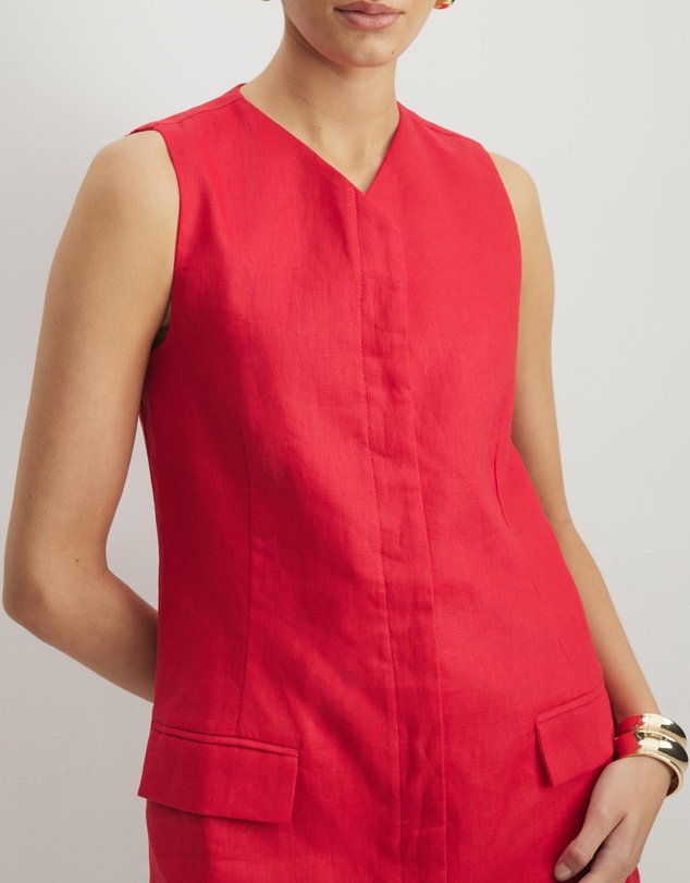 AERE - Tamsin Linen Mini Shift Dress