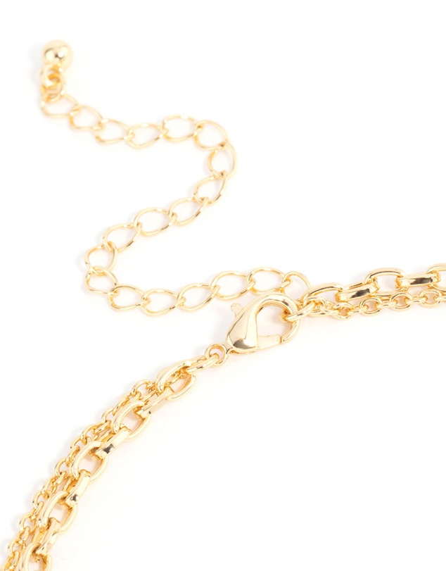 Lovisa - Gold Plated Cross & Coin Layered Necklace