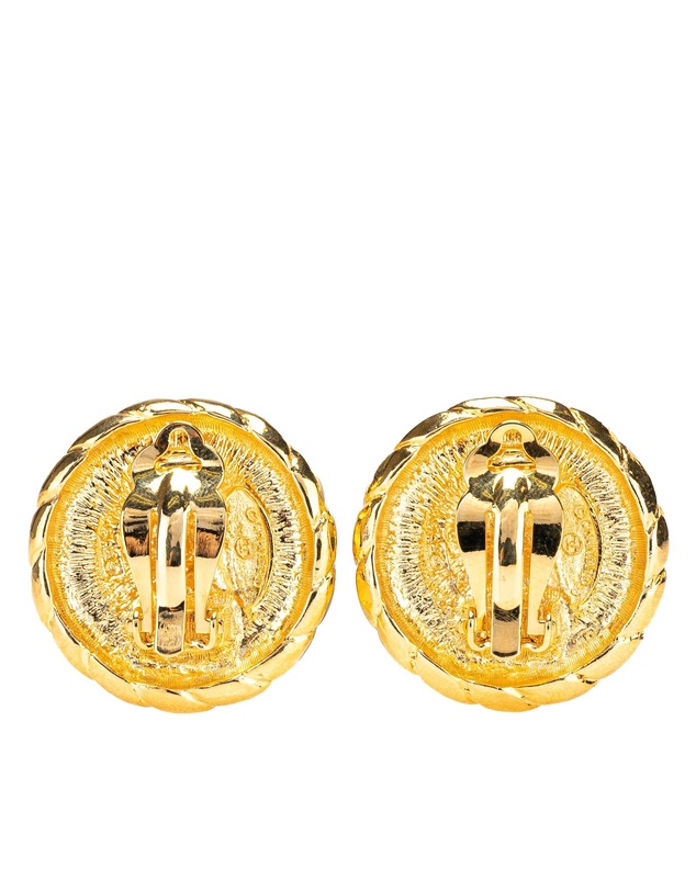 Pre-Loved by Azura Reborn - Pre-Loved Gold Plated CC Button Clip on Earrings