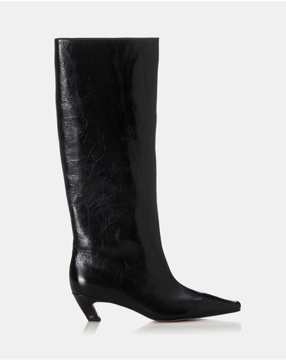 Black Oily Leather