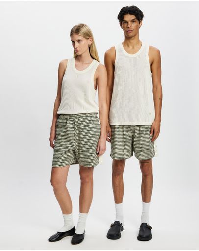 Beige, Dark Green & Brown