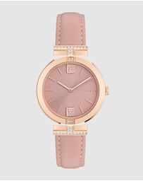 Ted Baker - Ted Baker Darbey - Rose Gold Tone & Pink Leather
