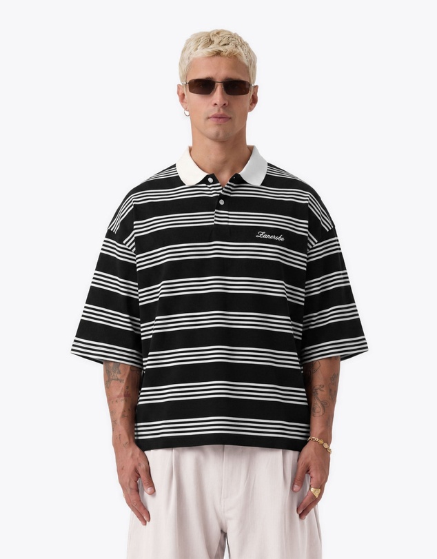 Zanerobe - Box Crop Polo Black/White
