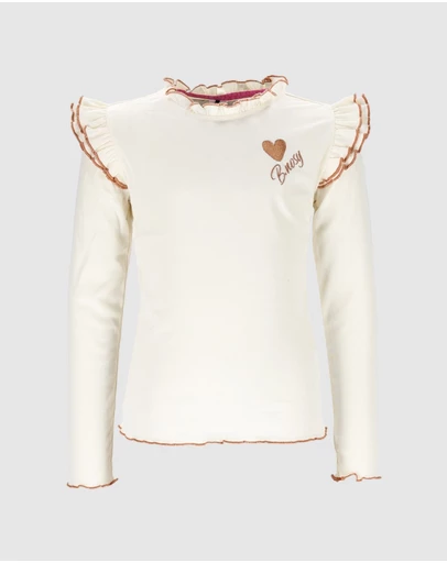 B.Nosy - Tonya Long Sleeve Frill Top - Kids-Teens