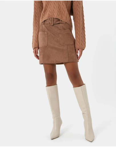 Forcast - Julie Faux Suede Mini Skirt