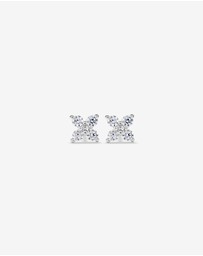 Michael Hill - Floral Stud Earrings with Cubic Zirconia in Sterling Silver
