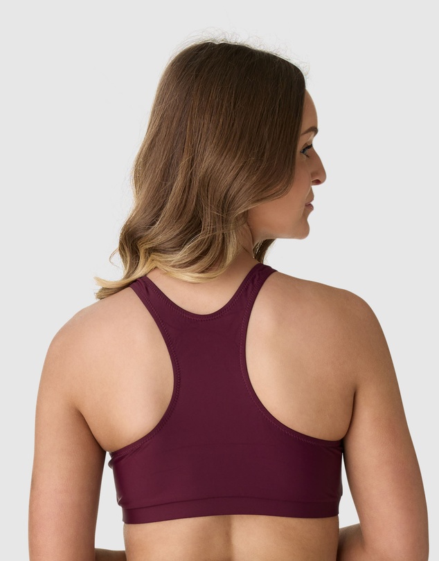 Modest Mermaid - Burgundy Dusk Bikini crop top
