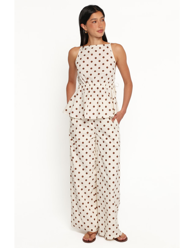 Petal & Pup - Annika Pant Set - Cream Polka Dot