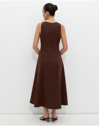 Calli - Heeley Cotton Linen Blend Midi Dress
