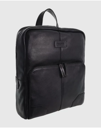 Pierre Cardin - Sleek Leather Laptop Backpack