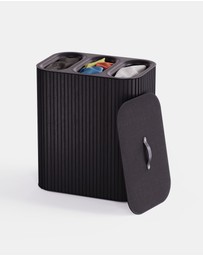 Joseph Joseph - Tota Trio Luxe 90L Easy-empty Bamboo Laundry Basket (Carbon Black)