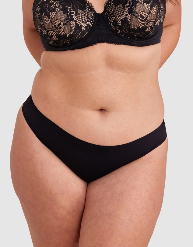 Bras N Things - Smooth Comfort Lace Bikini Knicker - Black