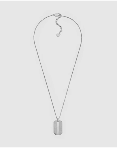 Fossil - Knox Stainless Steel Dog Tag Necklace