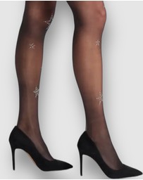 High Heel Jungle - Glitter Star Sheer Tights - One Size