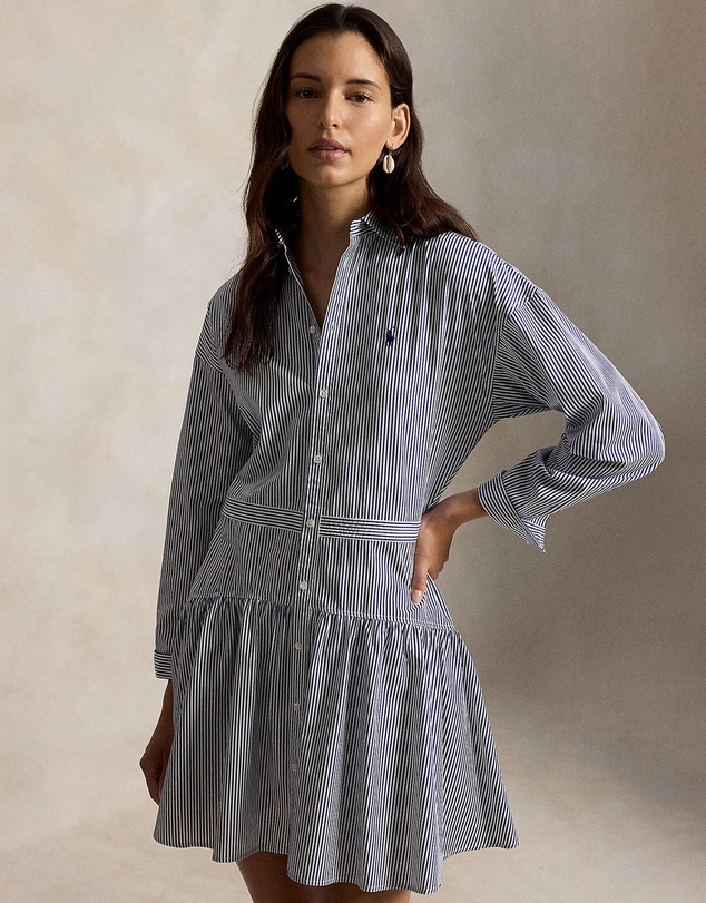 Polo Ralph Lauren - Striped Cotton Poplin Paneled Shirtdress