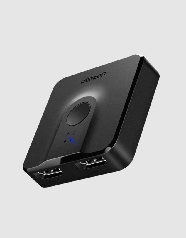 Ugreen - UGreen 2-Port Bi-Directional HDMI Switcher 4K 30Hz Plug Play Black