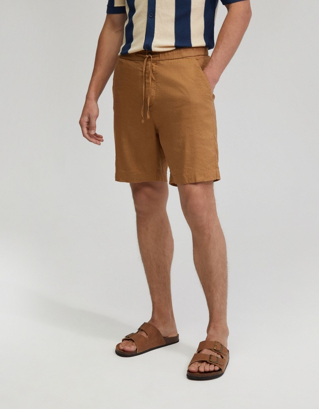 Oxford - Rocco Zip Front Linen Blend Shorts