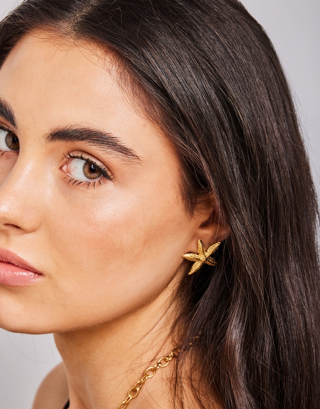 Zoe Olivia - Waterproof Textured Starfish Stud Earrings