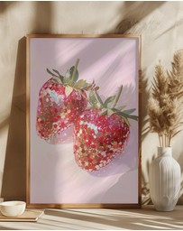 Olive et Oriel - Sparkling Strawberries by Melloi Art Prints Art Print