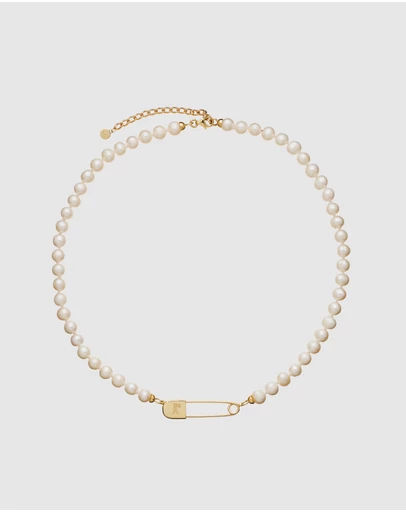 Karen Walker - Runaway Safety Pin and Pearls Necklace