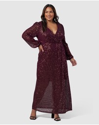 Pink Dusk by Curve Project - All I Want Sequin Maxi Dress