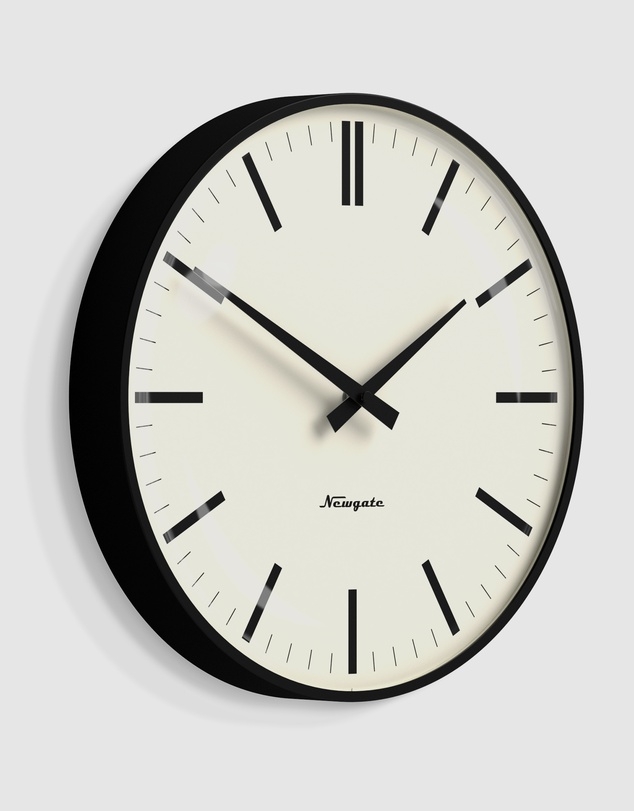Newgate - Newgate Radio City Wall Clock Bold Black Marker Dial - Matte Black