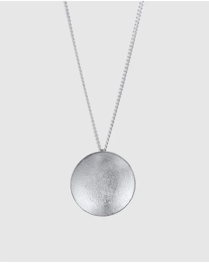 Elli Jewelry - Necklace with Pendant Circle Brushed 925 Sterling Silver