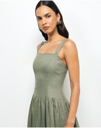 AERE - Tiara Linen Midi Dress