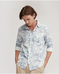 Oxford - Holloway Linen Blend Printed Shirt
