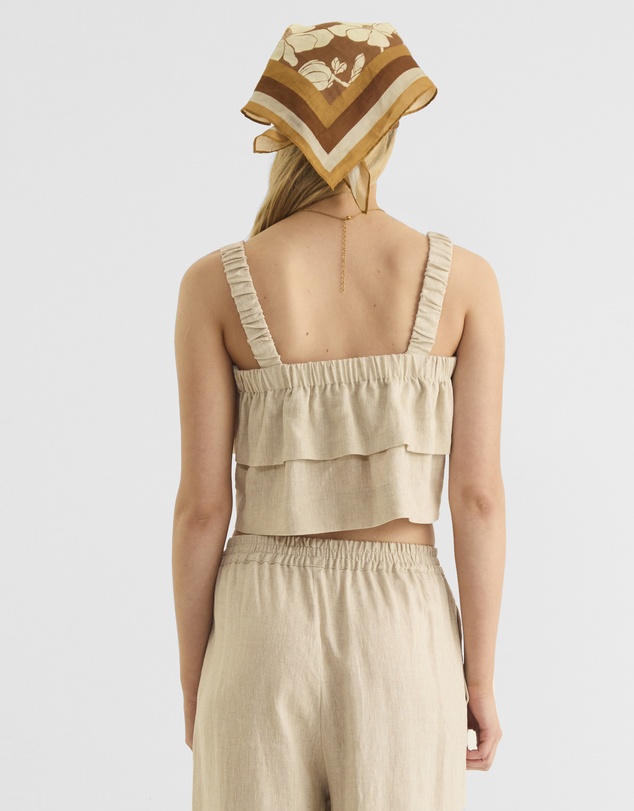 Zerafima - Elements Linen Frill Top