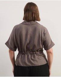 Atmos&Here Curvy - Viola Shirt With Adjustable Drawstring At Waist