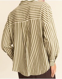 Emme - Military Green Washed Viscose Shirt