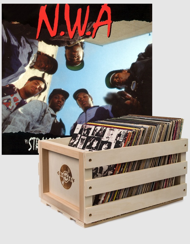 Universal Music - Crosley Record Storage Crate & N.W.A. Straight Outta Compton - Vinyl Album Bundle