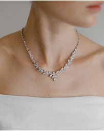 The White Collection - Courtney - Statement Silver Bridal Necklace