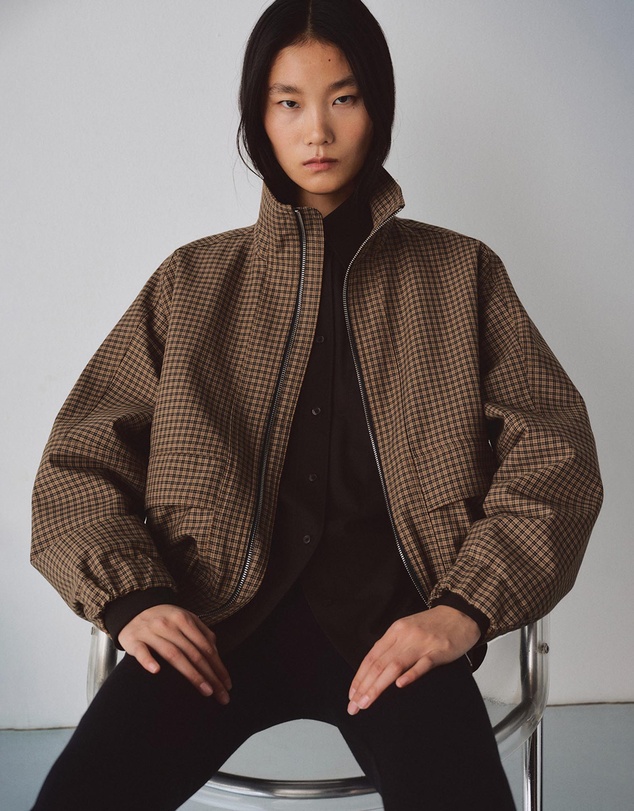 M.N.G - Houndstooth Jacket With High Collar