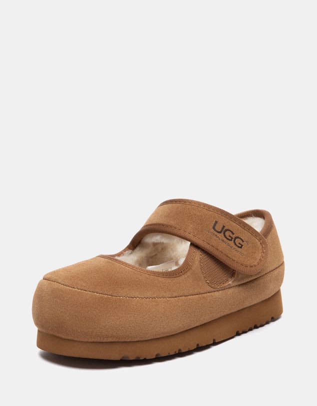 EVERAU - Australian Shepherd Ugg Millie Kids Cow Suede Upper Loafer Oxfords Flats