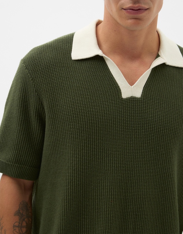 AERE - Contrast Collar Relaxed Cotton Polo