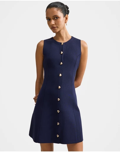 Forever New Petite - Lucienne Petite Fit and Flare Knitted Mini Dress