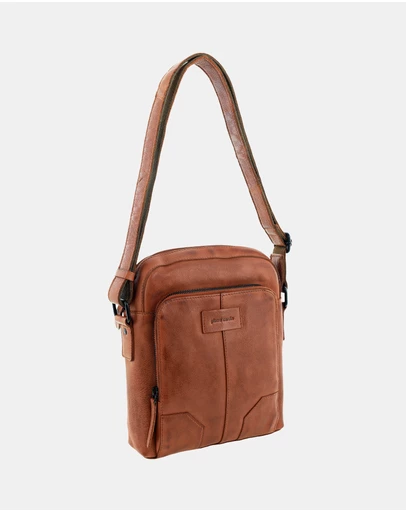 Pierre Cardin - Pierre Cardin Men's Leather Rustic Crossbody Bag