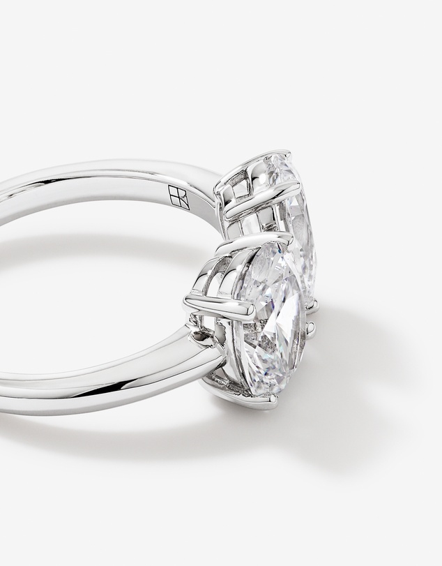Michael Hill - Pear and Oval Shape Cubic Zirconia Toi Et Moi Ring in Sterling Silver