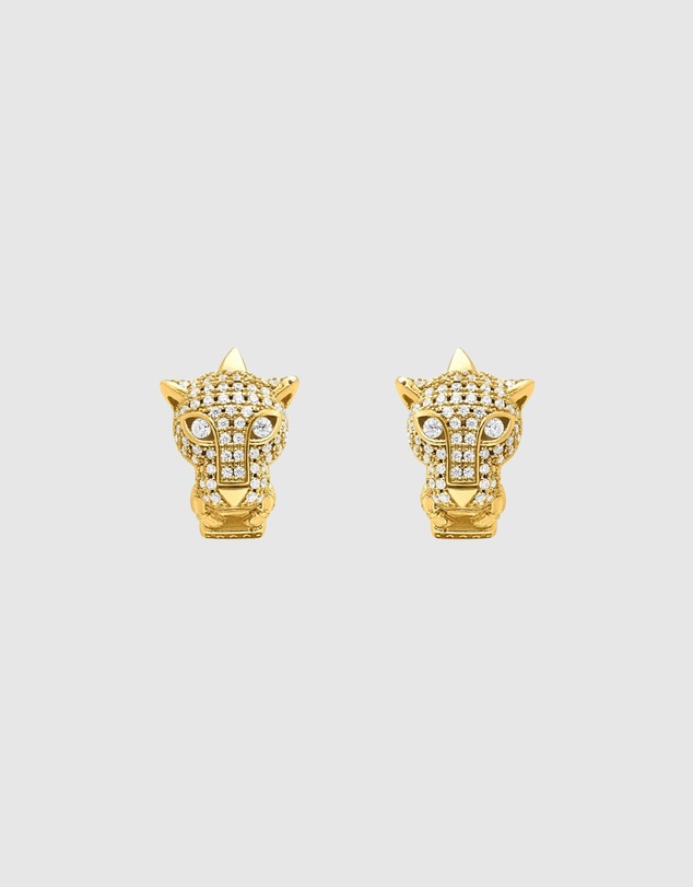 Nialaya Jewellery - Women's Panther Huggie Earrings